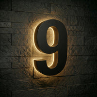 4 inch backlit house numbers - 2700k Stainless Steel - Waterproof