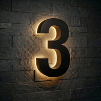 5 inch backlit house numbers - 2700k ABS Polymer - Waterproof