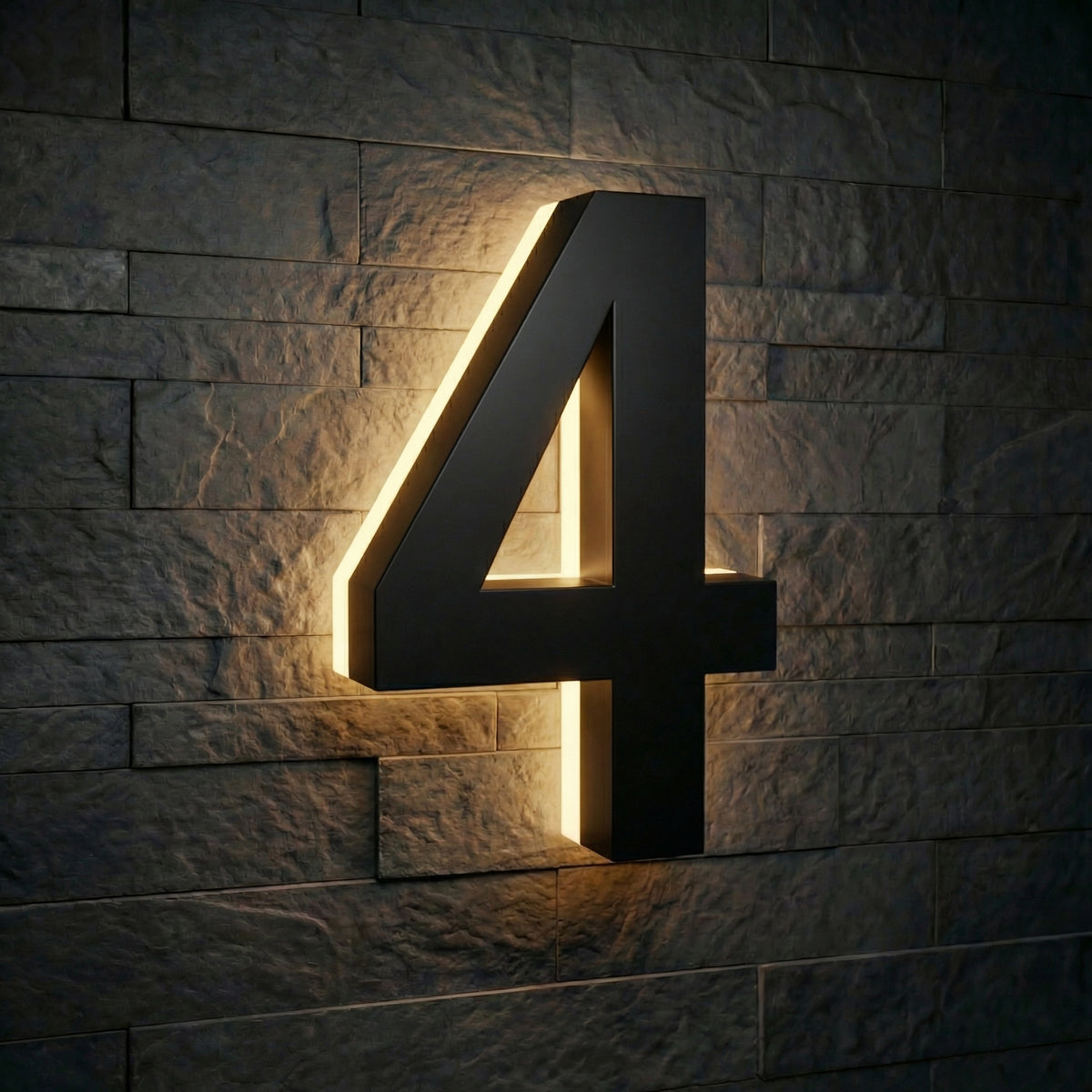 5 inch backlit house numbers - 2700k ABS Polymer - Waterproof