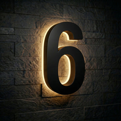 5 inch backlit house numbers - 2700k ABS Polymer - Waterproof
