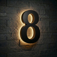 5 inch backlit house numbers - 2700k ABS Polymer - Waterproof