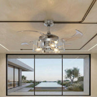 Classic 48 Inch 3 Light Chrome Fan with Retractable Blades