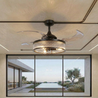 Corbelle 48 Inch 3 Light Antique Black Fan with Retractable Blades