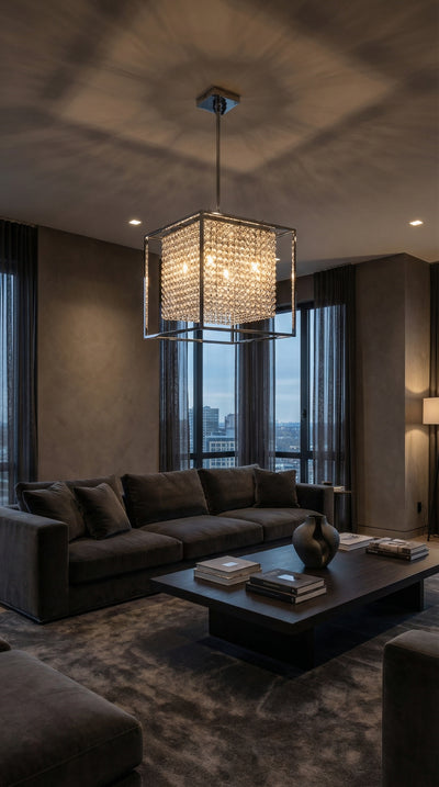 Cube 5 Light Chrome Chandelier
