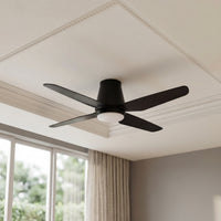 Aria Hugger 52 Inch Black Fan with 1 Light and Remote