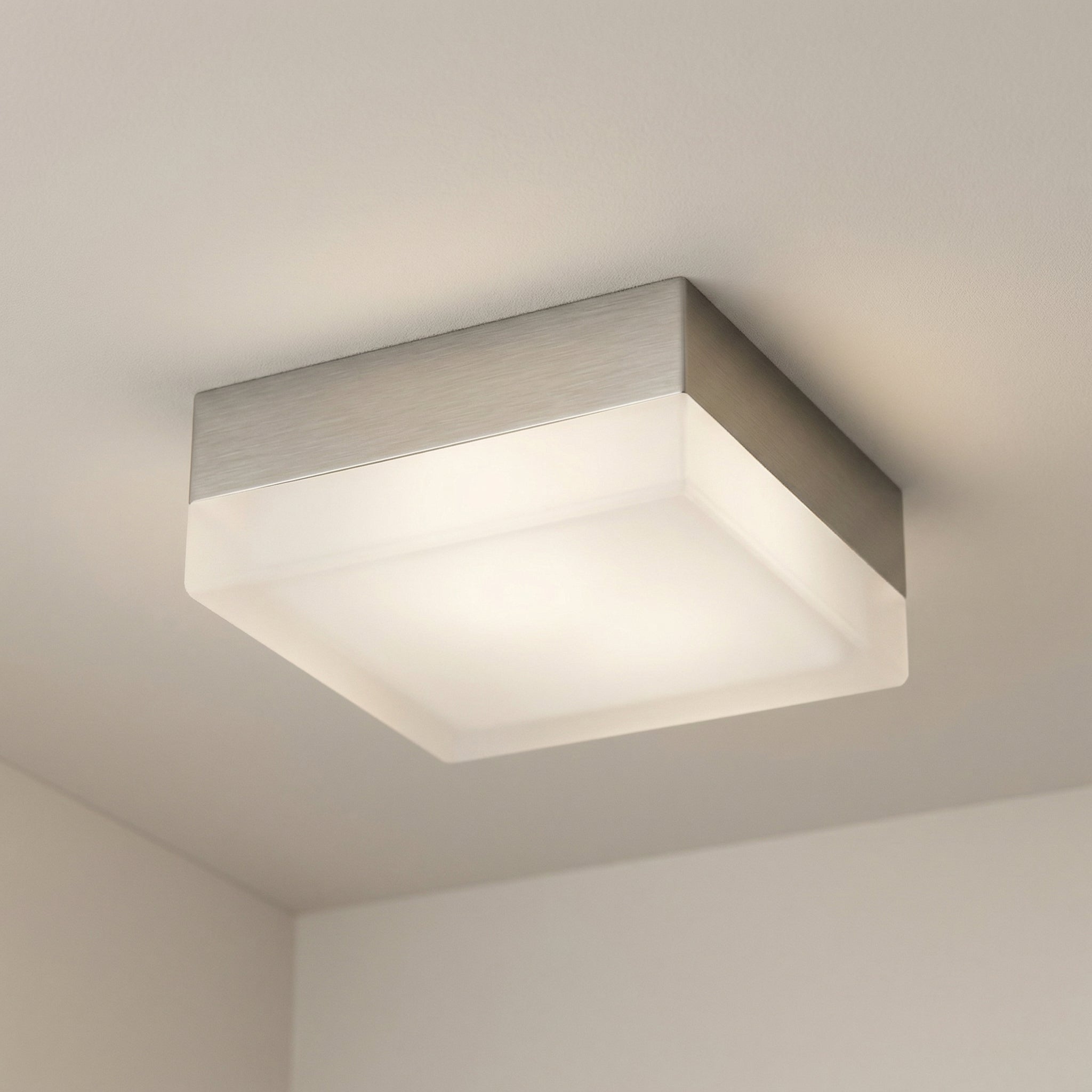 Avoca 1 Light Nickel Flush Mount