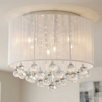 Water Drop 6 Light Chrome Flush Mount