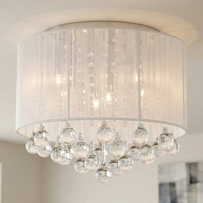 Water Drop 6 Light Chrome Flush Mount