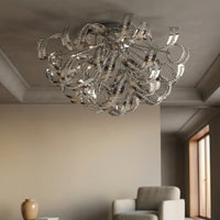 Swivel 9 Light Chrome Flush Mount