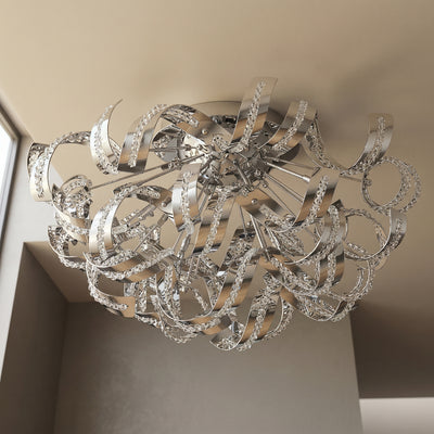 Swivel 9 Light Chrome Flush Mount