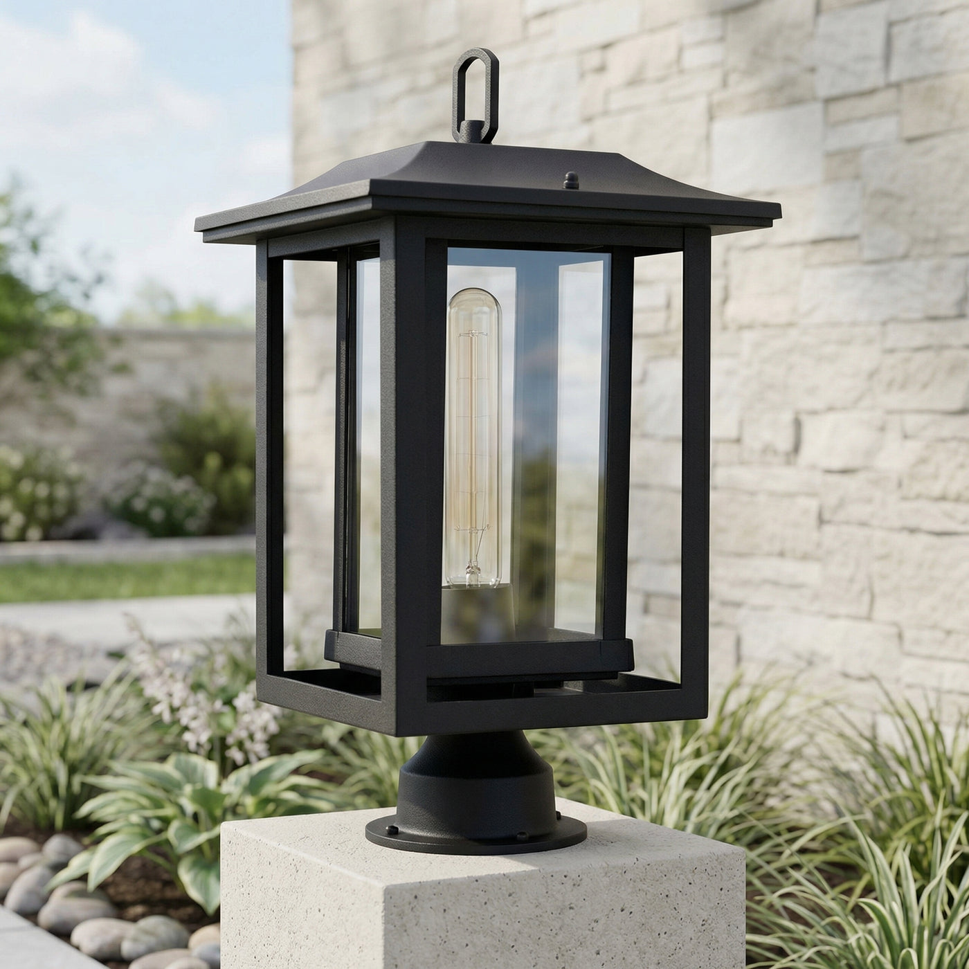 Winfield 1 Light Black Outdoor Lantern Head