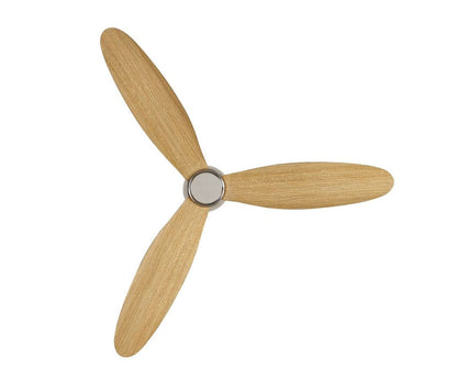 52 Inch DC Chrome Fan in Brushed Chrome with Teak Blades