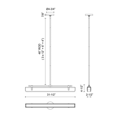 Valise 31-in Steel Pendant