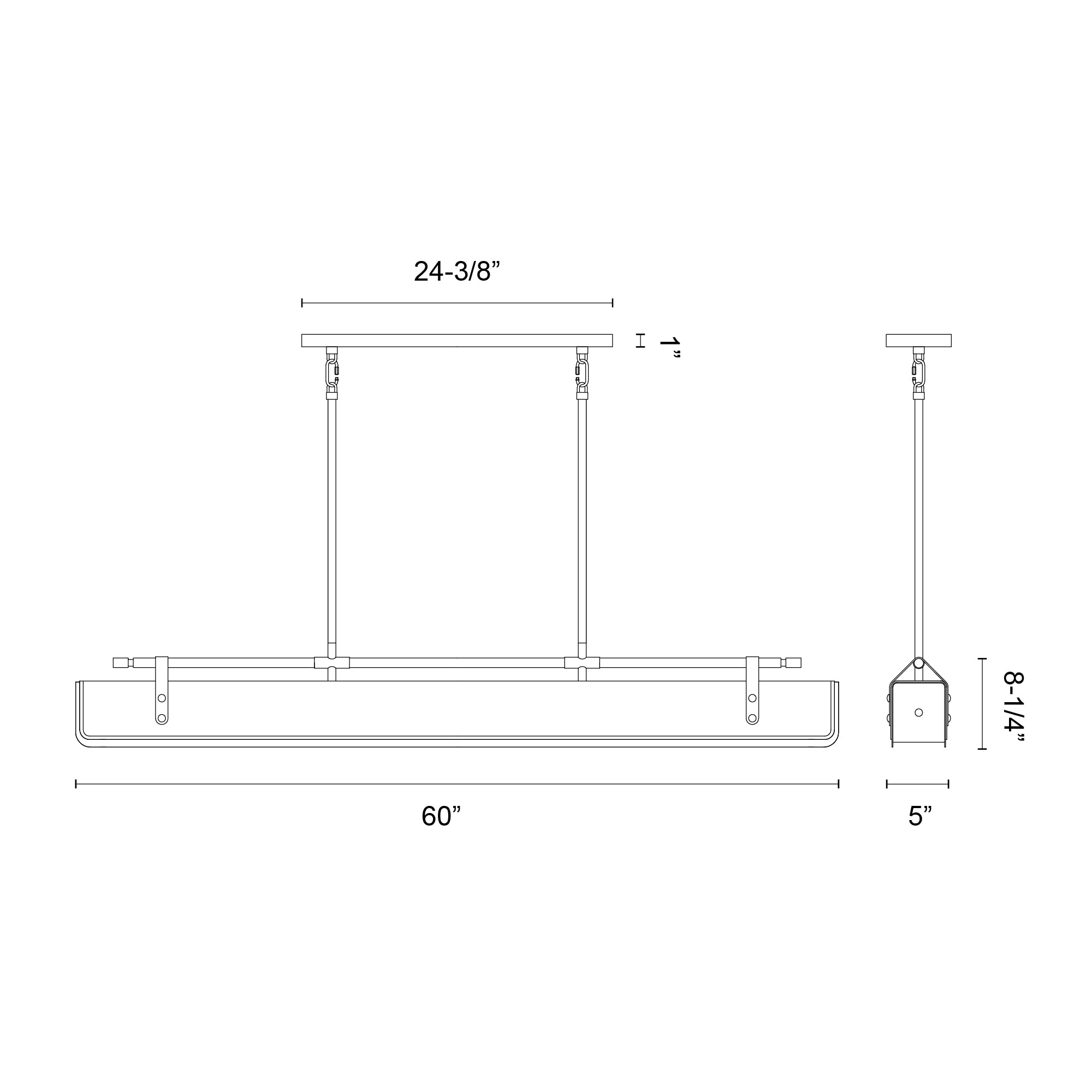 Valise 60-in Steel Pendant