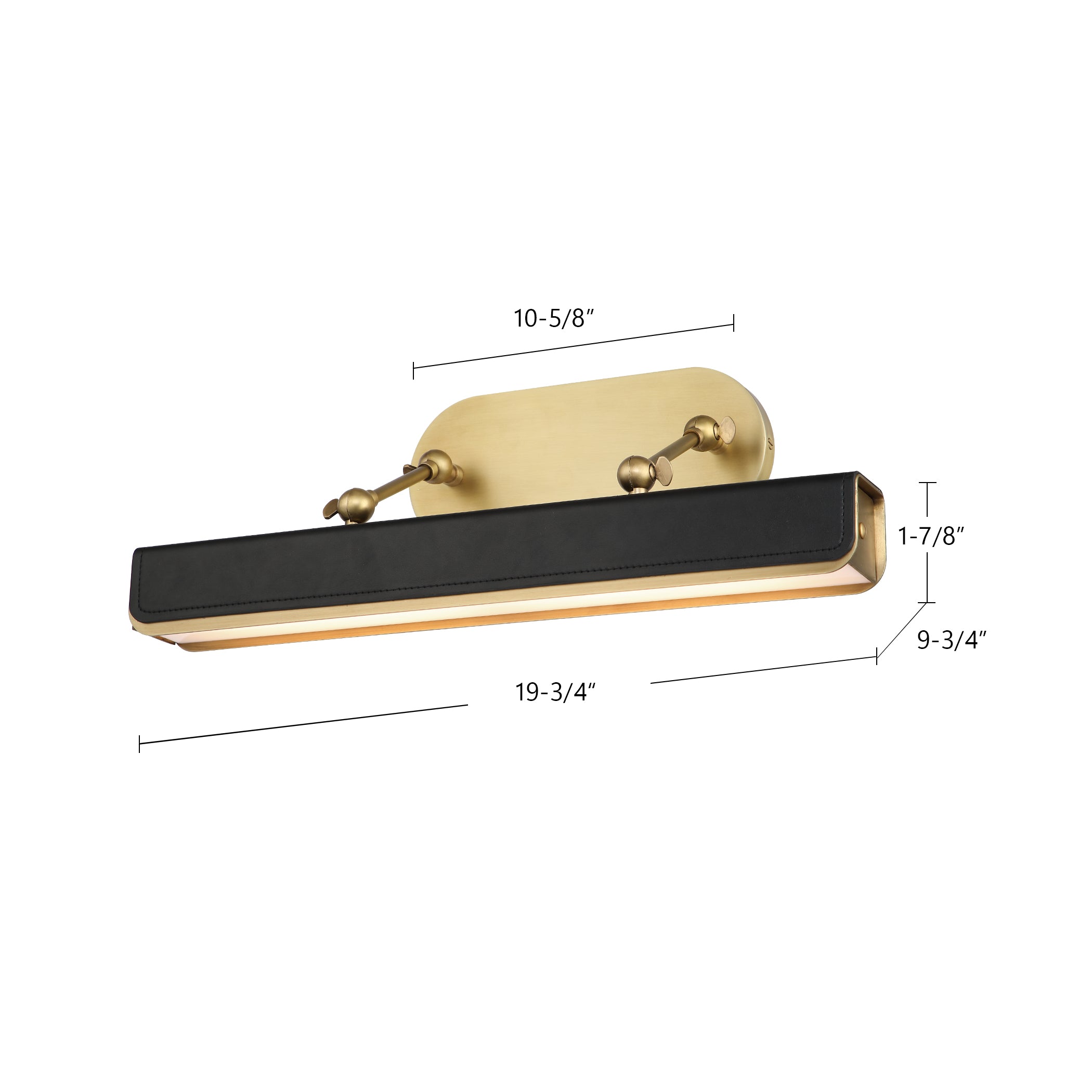 Valise Picture 20-in Steel Brass Leather Picture Light