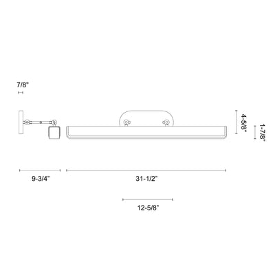 Valise Picture 32-in Steel Brass Leather Picture Light
