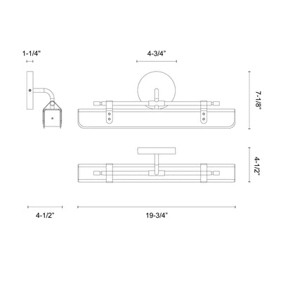 Valise 20-in Steel Vanity Light