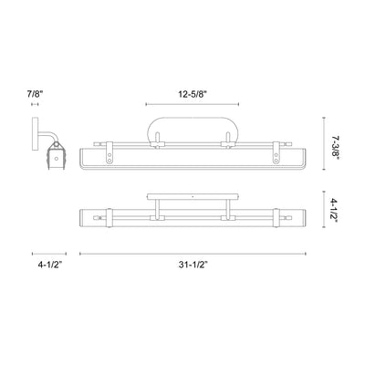 Valise 32-in Steel Vanity Light