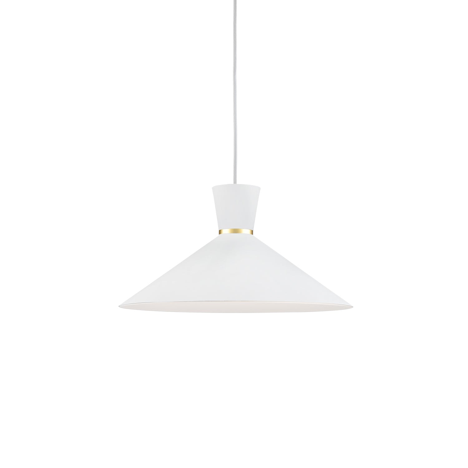 Vanderbilt 16-in Gold-Accented Aluminum Dome Pendant