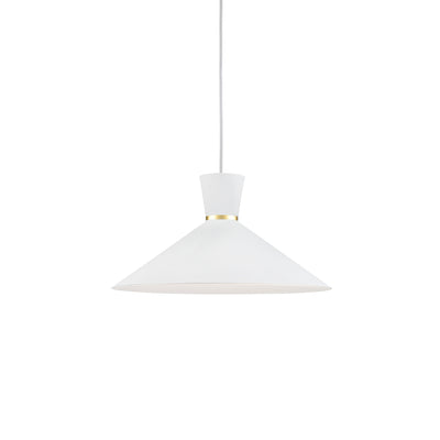 Vanderbilt 16-in Gold-Accented Aluminum Dome Pendant