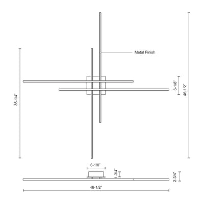 Vega Minor 47-in Aluminum Flush Mount