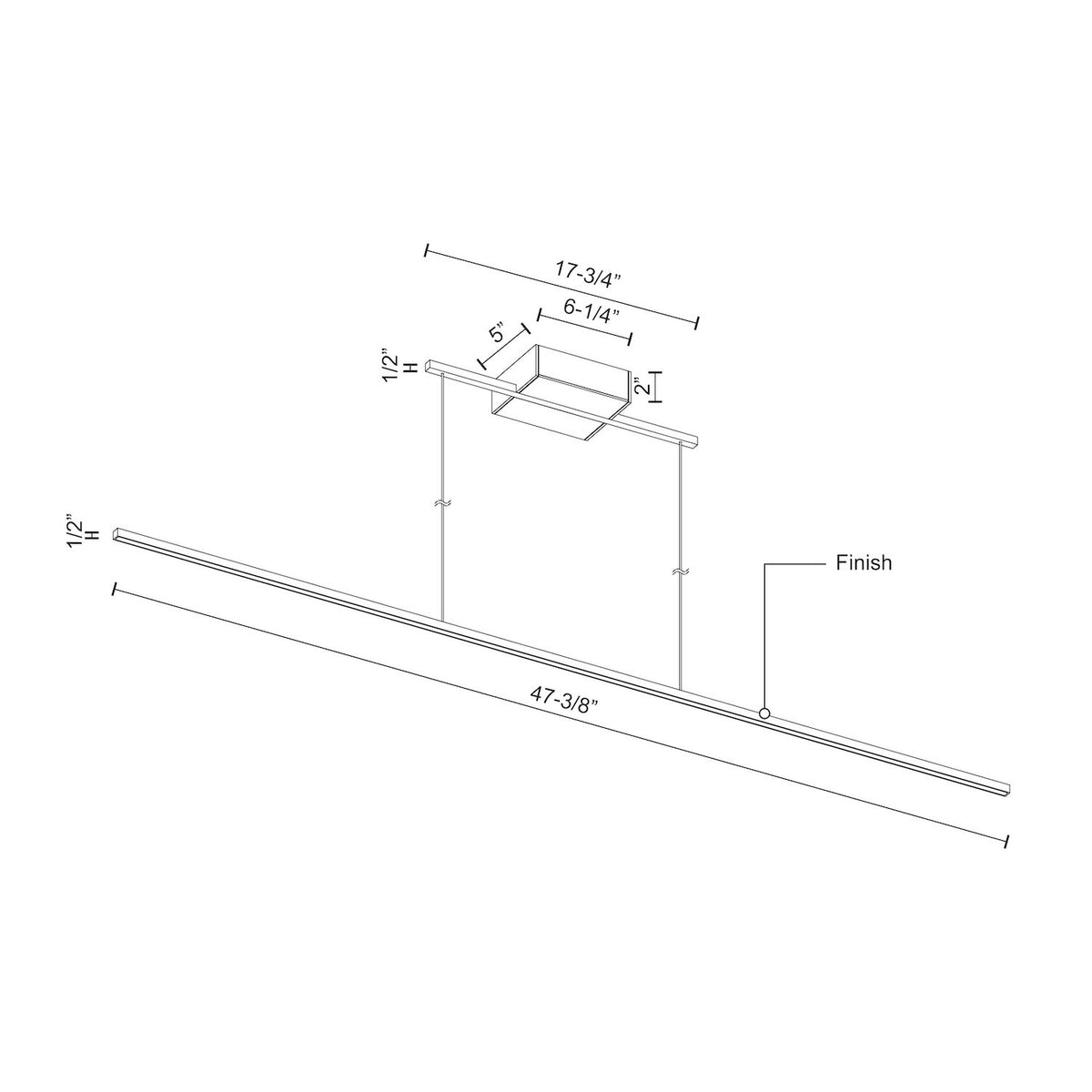 Vega Minor 48-in Aluminum Linear Pendant