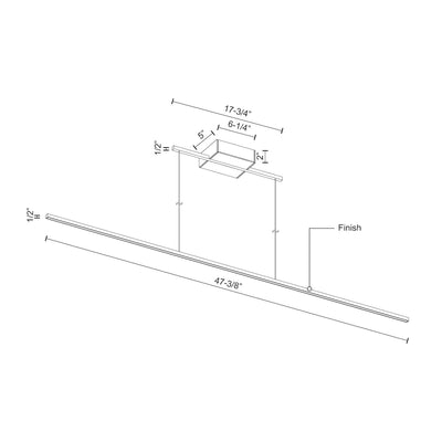 Vega Minor 48-in Aluminum Linear Pendant