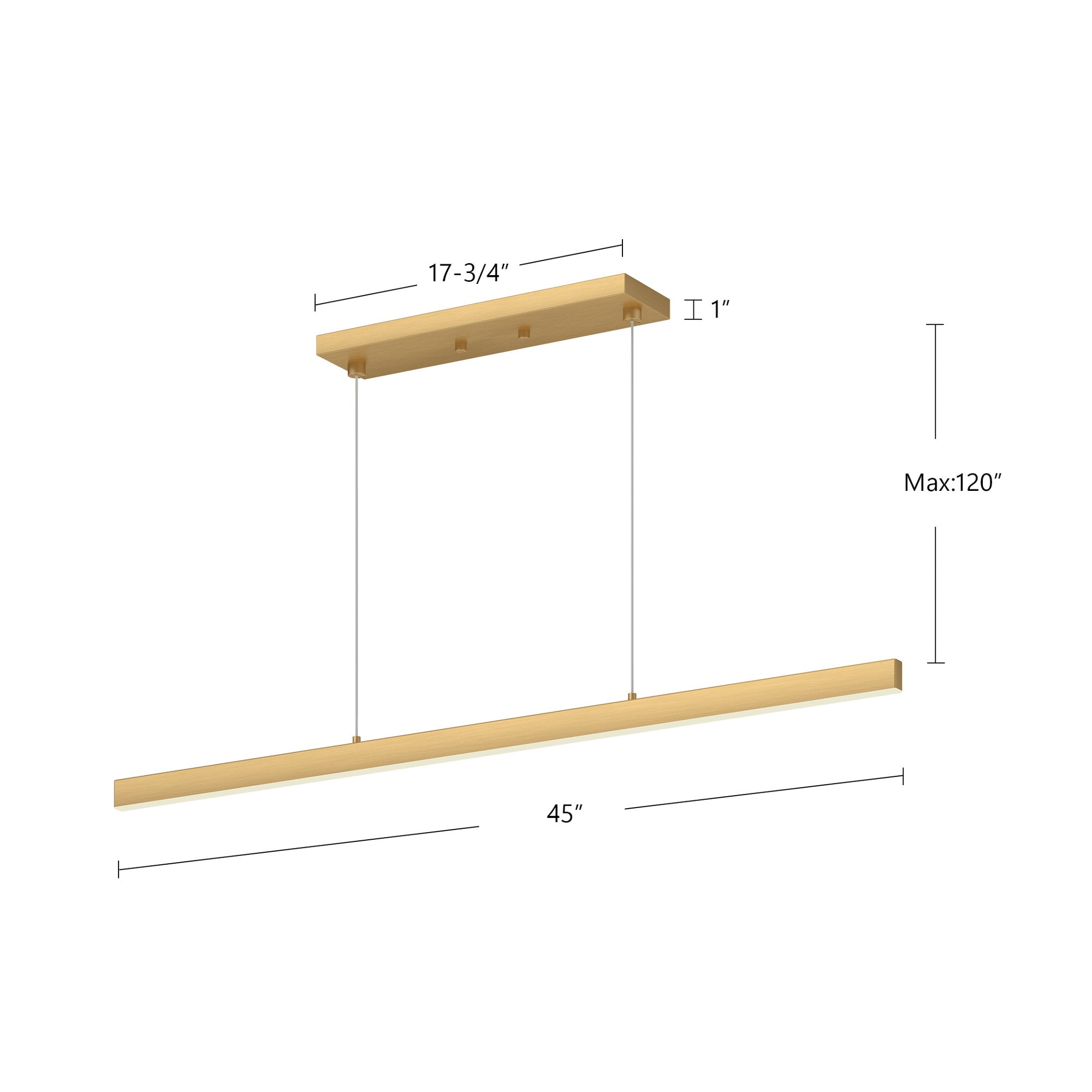 Vega 45-in Slim Profile Linear LED Pendant