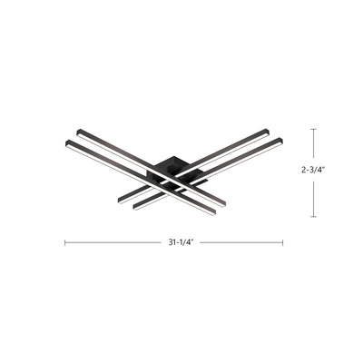 Vega Minor 32-in Aluminum Flush Mount