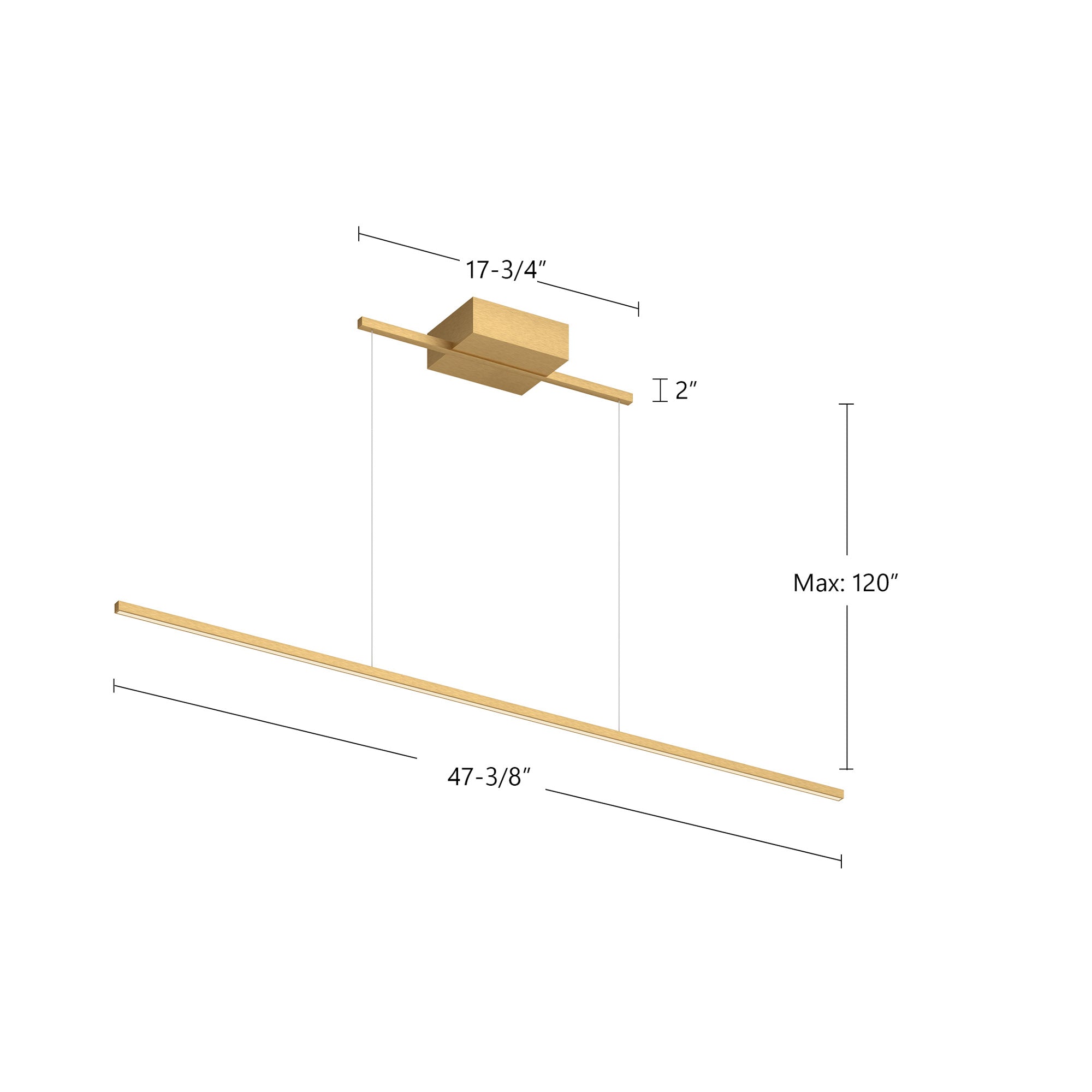 Vega Minor 48-in Aluminum Linear Pendant