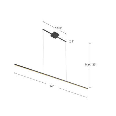 Vega Minor 60-in Aluminum Linear Pendant