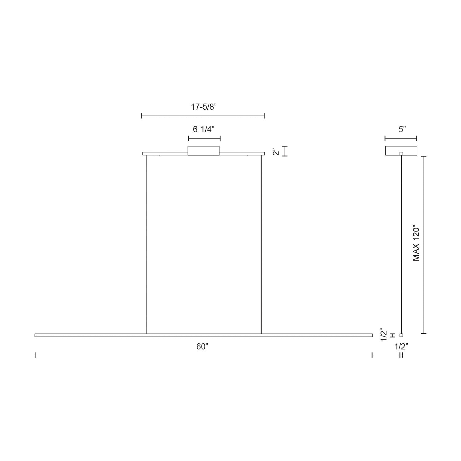 Vega Minor 60-in Aluminum Linear Pendant