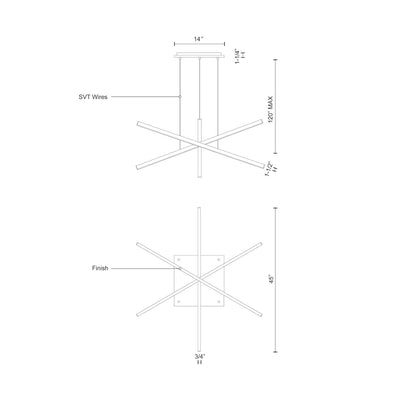 Vega 3 Head Aluminum Multi Pendant