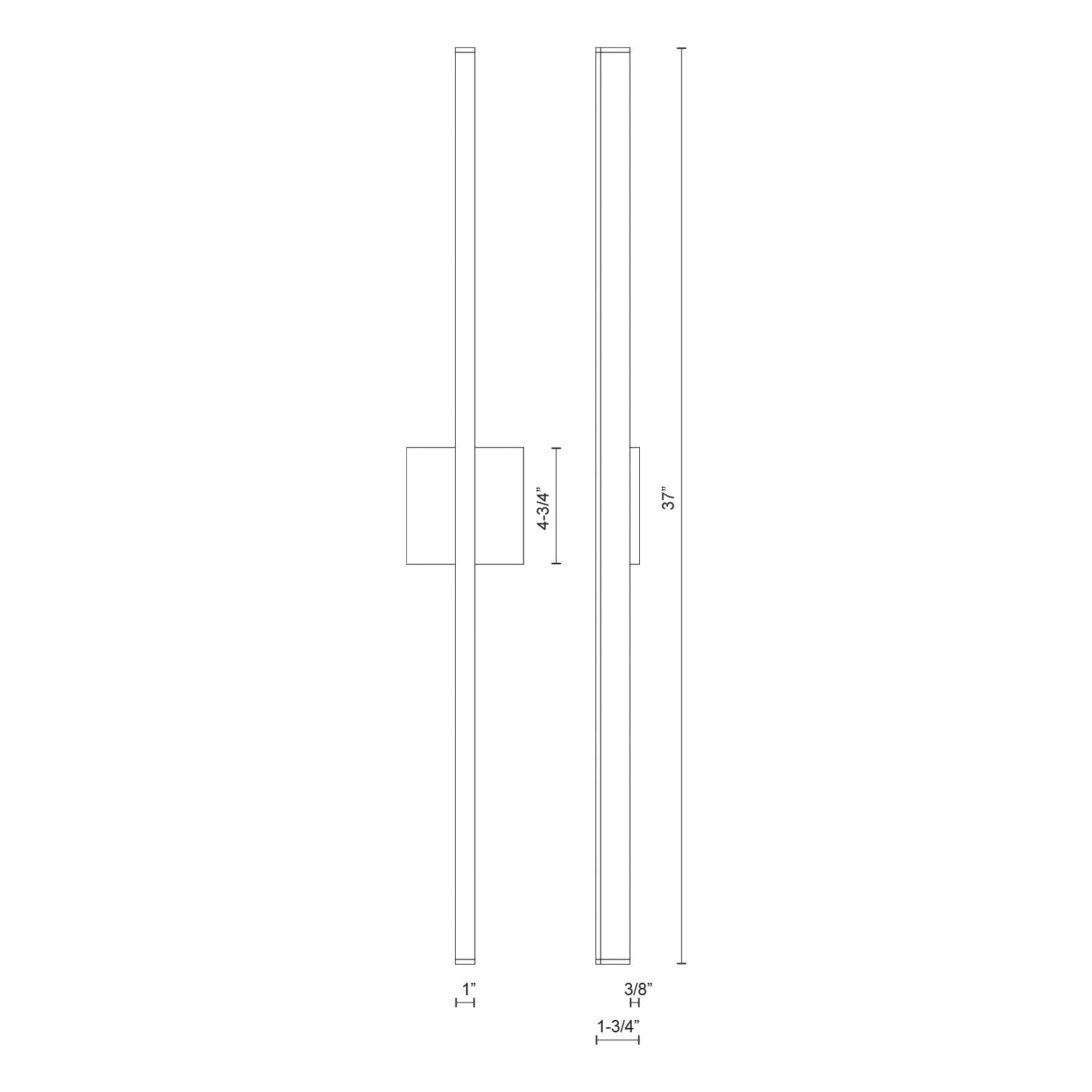 Vega 36-in Aluminum Acrylic Wall Sconce