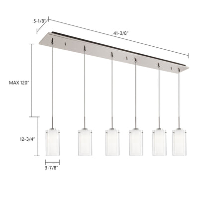 Verona 42-in 6-Light LED Multi Pendant