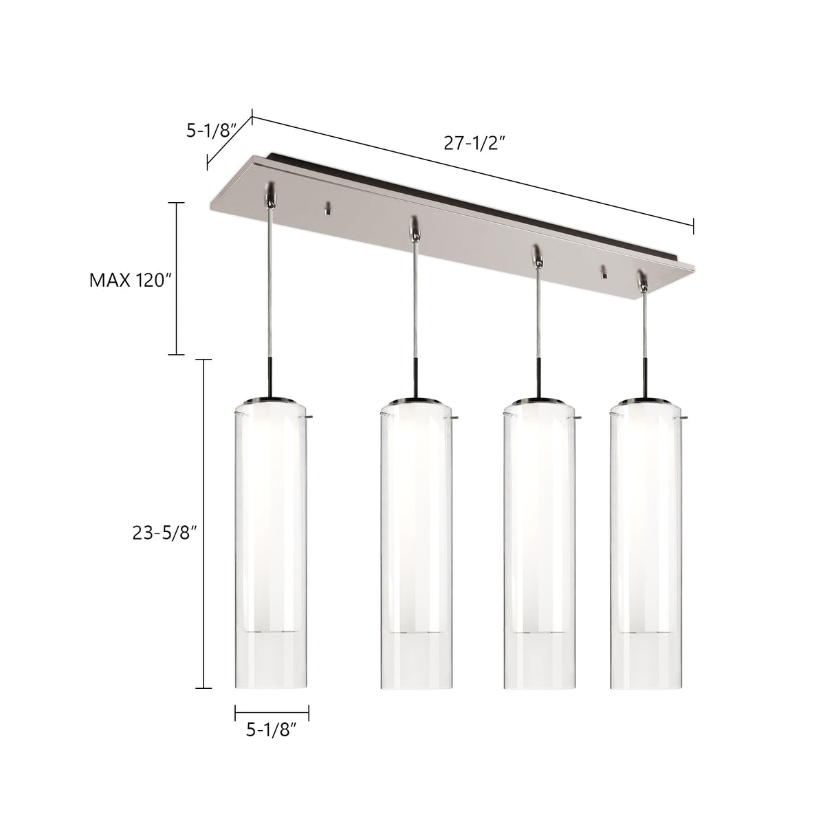 Verona 25-in 4-Light Dimmable LED Multi Pendant