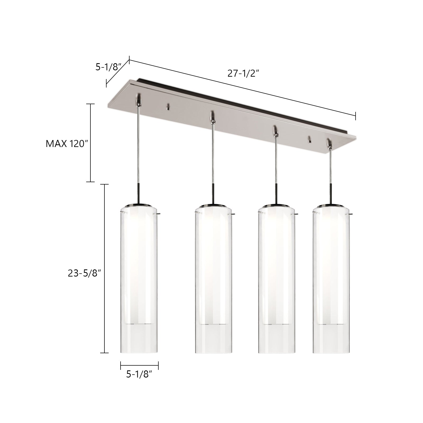 Verona 25-in 4-Light Dimmable LED Multi Pendant
