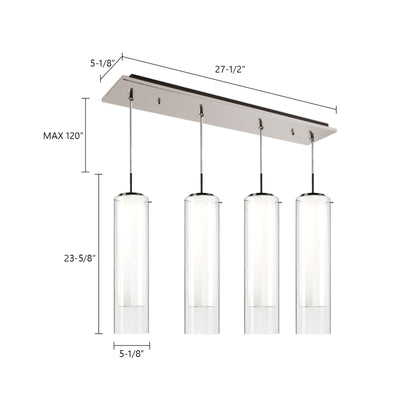 Verona 25-in 4-Light Dimmable LED Multi Pendant