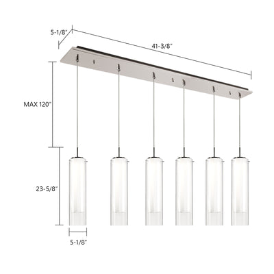 Verona 42-in 6-Light Dimmable LED Multi Pendant
