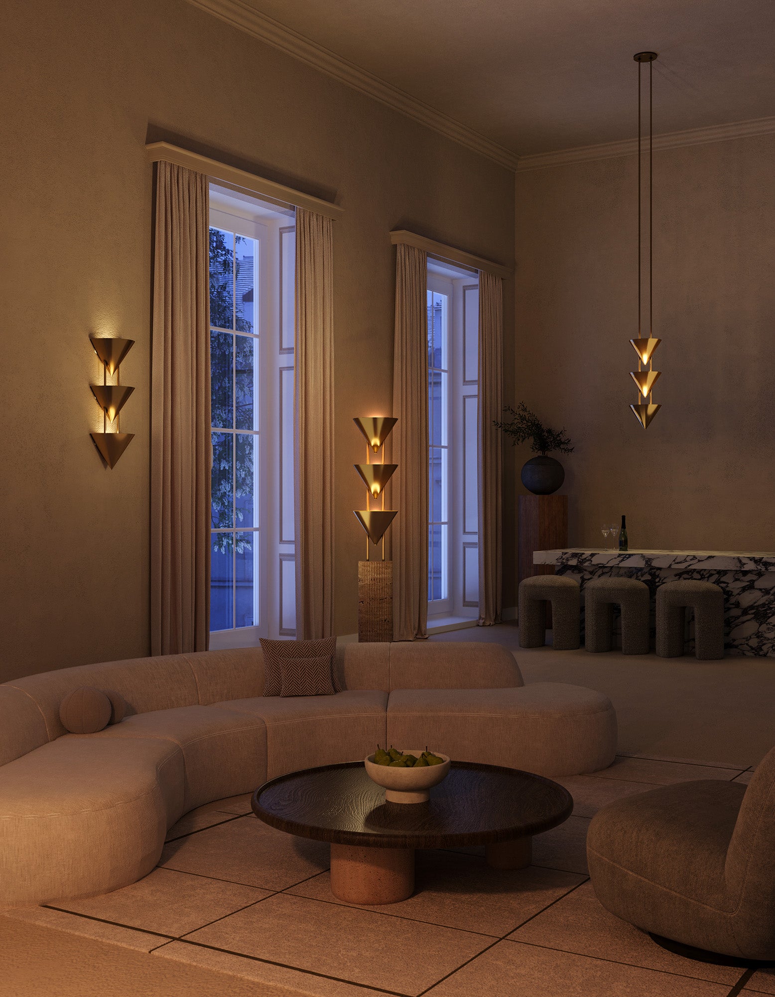 Versus 67-in Brass Floor Lamp