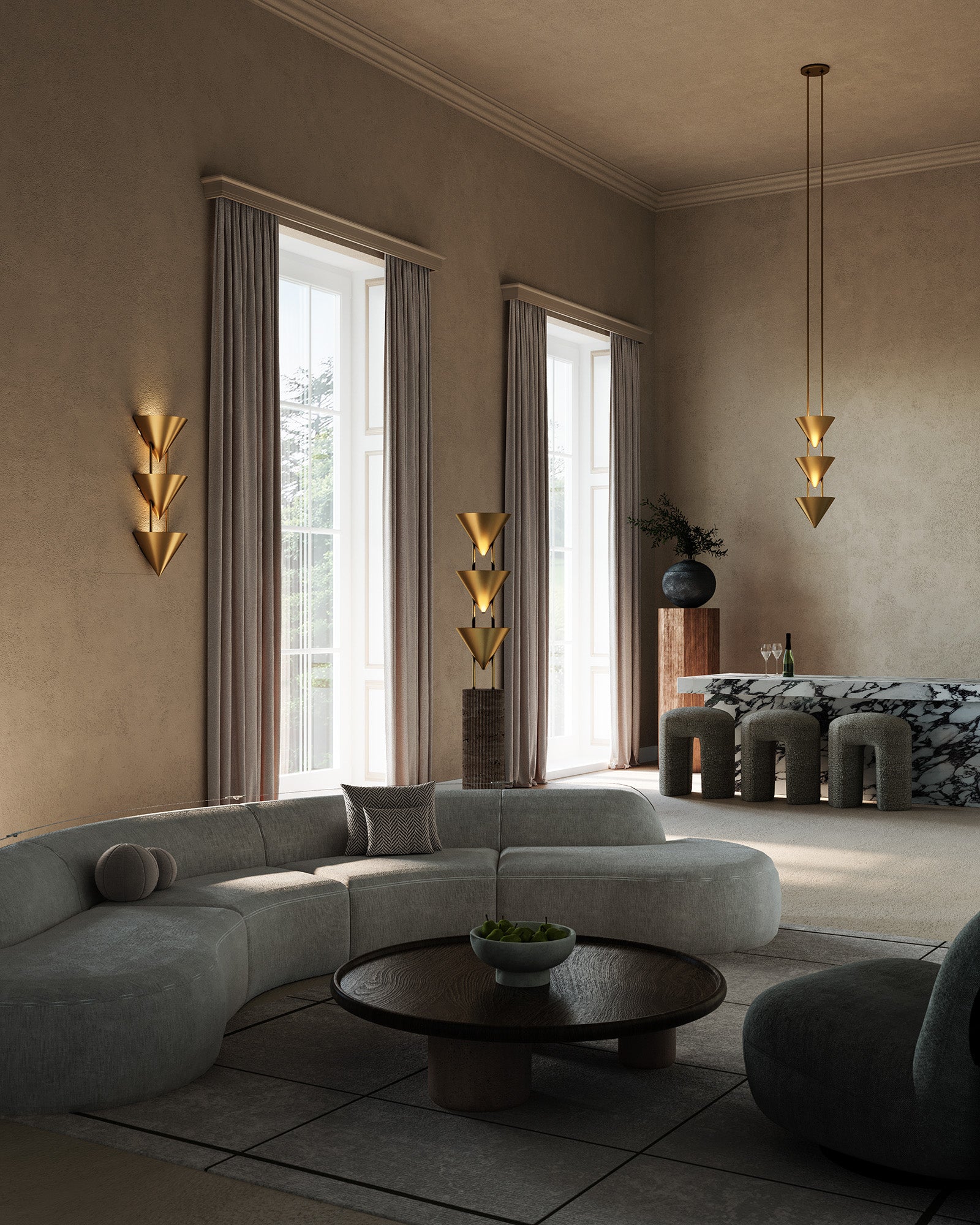 Versus 28-in Brass Pendant