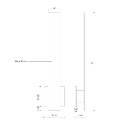 Vesta 24-in Aluminum Wall Light