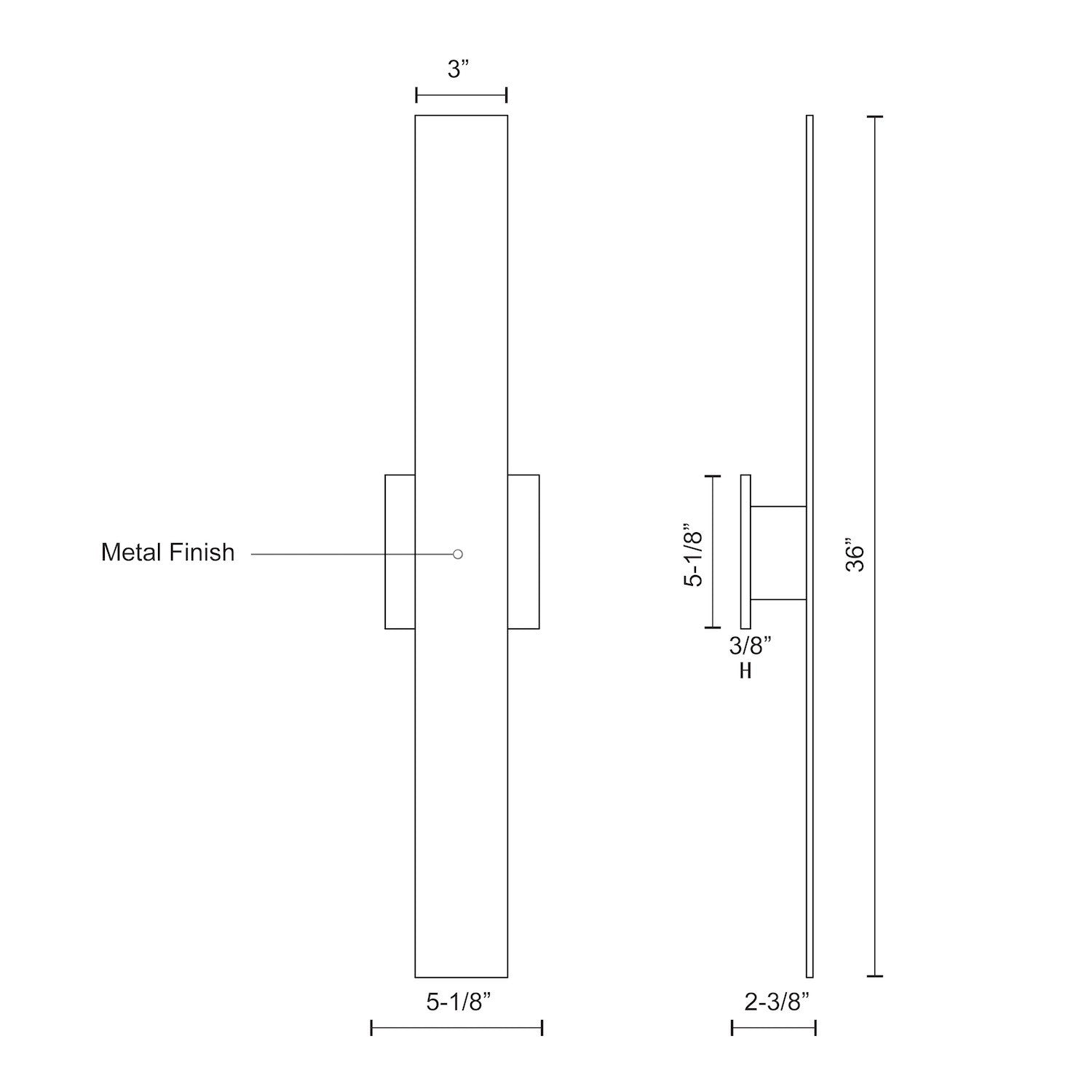 Vesta 36-in Aluminum Wall Light