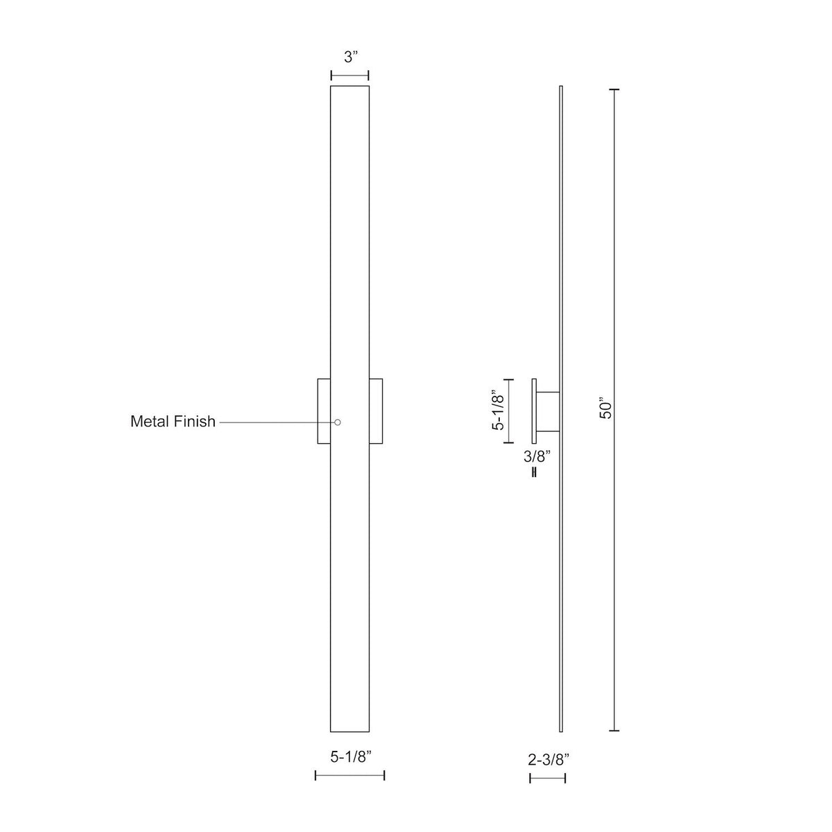 Vesta 50-in Aluminum Wall Light