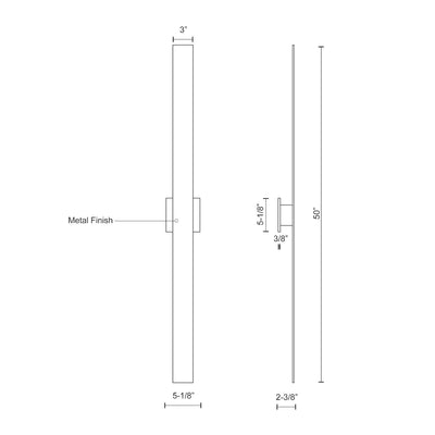 Vesta 50-in Aluminum Wall Light