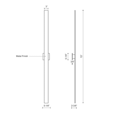 Vesta 72-in Aluminum Wall Light
