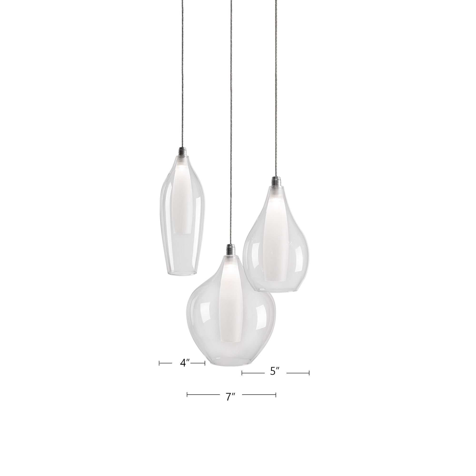 Victoria 3 Head Aluminum Multi Pendant