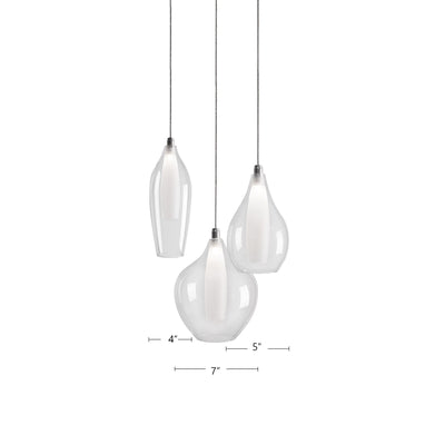 Victoria 3 Head Aluminum Multi Pendant