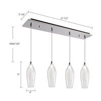 Victoria 25-in 4-Light Dimmable LED Multi Pendant