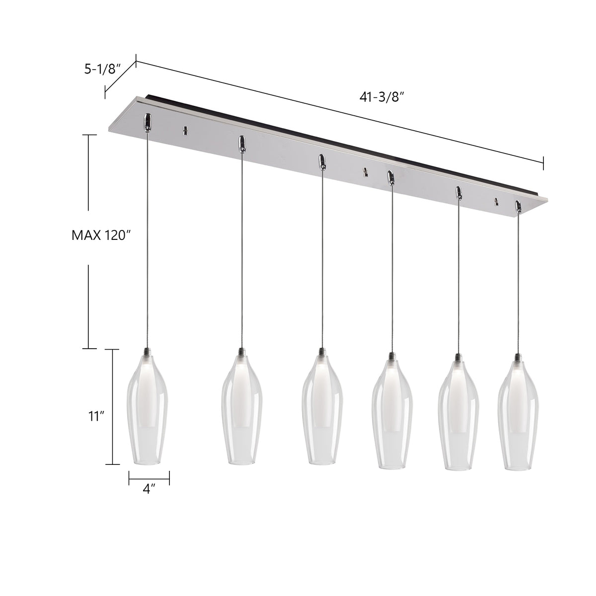 Victoria 42-in 6-Light LED Multi Pendant